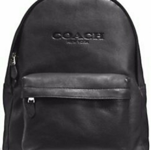 coach black backpack mens